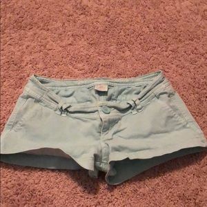 Low rise blue shorts
